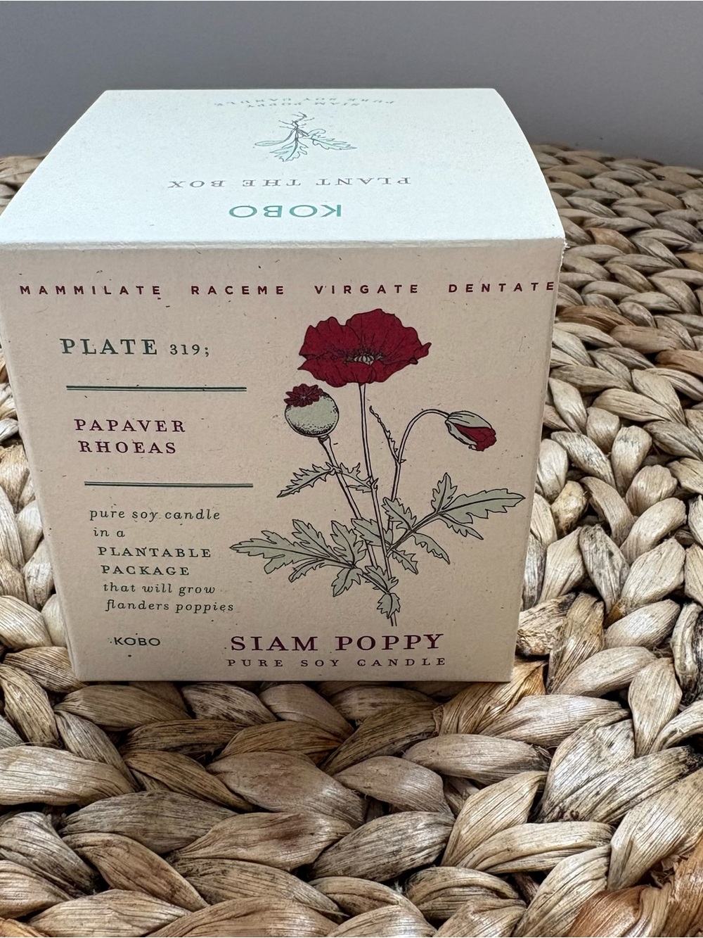 Kobo Siam Poppy Soy Candle Plantable Box - Picture 5 of 15